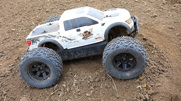 RC ADVENTURES - FORD RAPTOR hpi SAVAGE XS FLUX MiNi MONSTER Truck w/ BiG JOE TiRES