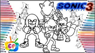 Draw Team Sonic From Sonic the Hedgehog 3 Movie coloring page