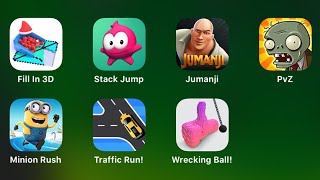 Fill In 3D, Stack Jump, Jumanji, PvZ, Minion Rush, Traffic Run, Wrecking Ball screenshot 3