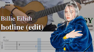 hotline (edit) by Billie Eilish (EASY Guitar Tab)