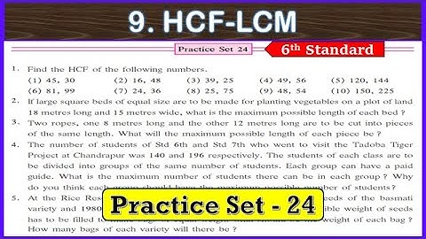 practice set 24 class 6 math | Question No. 1 practice set 24 class 6 math chapter 9 hcf and lcm