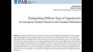 Distinguishing Diﬀrent Types Of Coproduction
