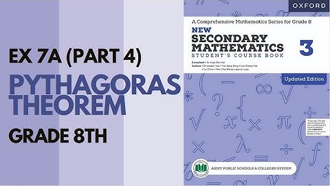 Class 8 Maths (APS) - Exercise 7 A (Pythagoras Theorem) - Part 4 | Oxford Mathematics | Danish Satti