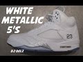 Air Jordan 5 White Metallic Silver 2015 Retro Shoe HD Review With