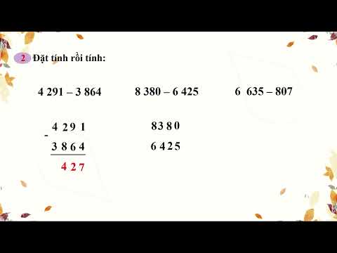 Video bài giảng môn Toán lớp 3 - Bài: Phép trừ trong phạm vi 10 000 (tiết 1)