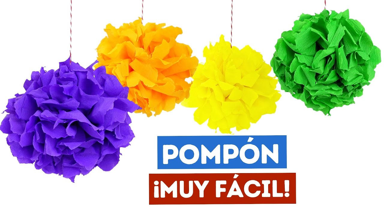 Cómo hacer Pompones de papel crepé ¡Muy fácil!