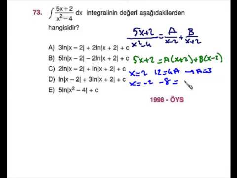 Integral Cikmis Sorular 1996 2009 Youtube