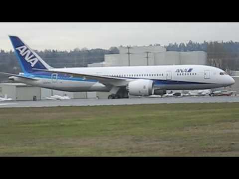 ANA 787 First Landing and compilation at Boeing Fi...
