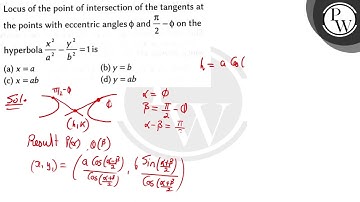 Locus of the point of intersection of the tangents at the points with eccentric angles \( \phi \...