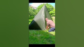 Fully Enclosed Moto Camping Tarp Tent with Standing Room. #motocamping  #tarptent #wildcamping #tent
