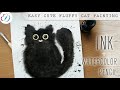 INK CAT PAINTING TUTORIAL | Easy step by step tutorial