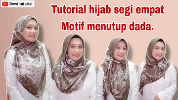 Tutorial hijab segi empat motif menutup dada || simple & elegan,#style #hijab #subscribe