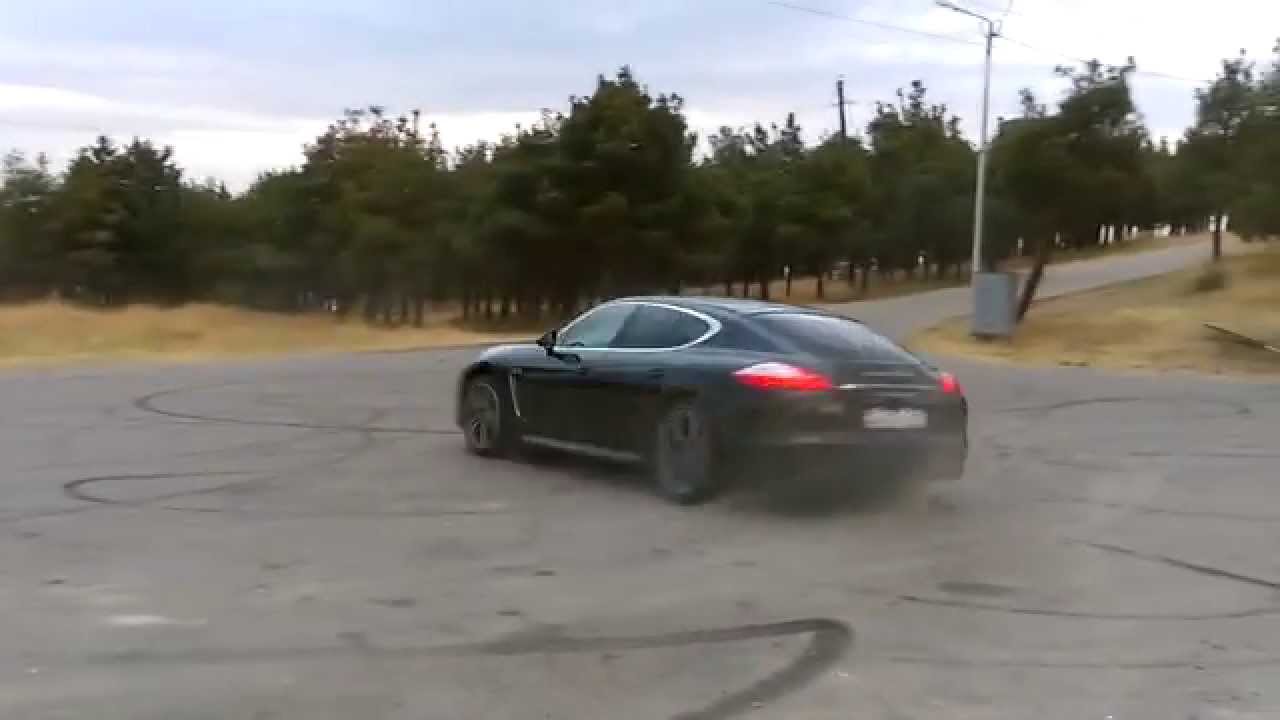 Porsche Panamera 4S doing donuts YouTube