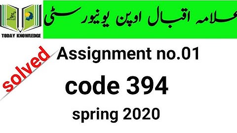aiou solved assignment spring 2020 | code 394 Assignment no.01