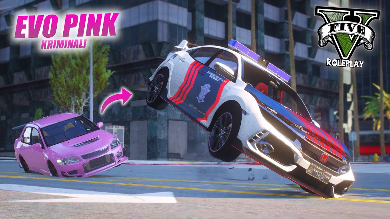 EVO PINK MENGGEMPARKAN KOTA ! GTA V ROLEPLAY - YouTube