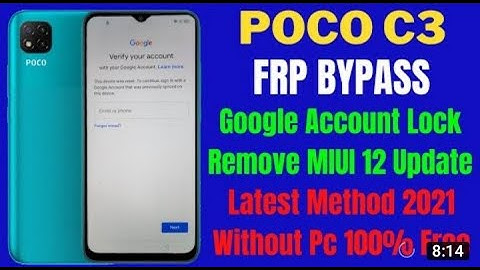 POCO C3 Google Account/FRP Bypass |Without PC