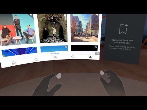 Browsing Instagram in Oculus Browser