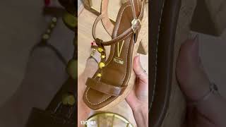 130081 - Sandalia Feminina Tamanco Salto Bloco Salto Grosso Detalhe Dourado Tira Salto Cortica