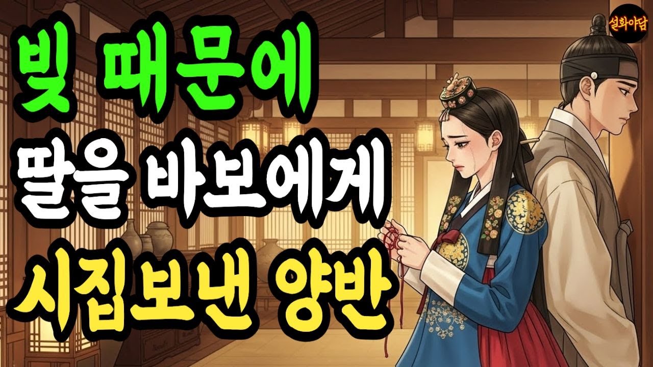 딸을 빚 문서처럼 넘긴 양반, 바보 신랑의 정체와 그 최후   조선야담 한국야담 옛날이야기 조선시대이야기 권선징악