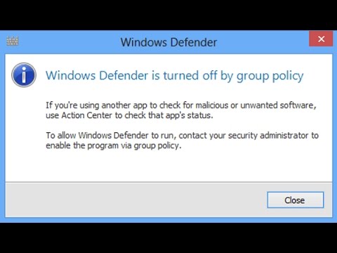 Windows Defender turned off by group Policy problem solved