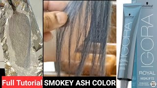 Smokey Ash Color ||Schwarzkopf IGORA 12-2 ||Full Practical Tutorial || By  Salonfact || - YouTube
