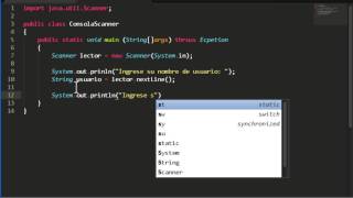 Entrada de datos en java a través de la librería java.util.Scanner en la consola