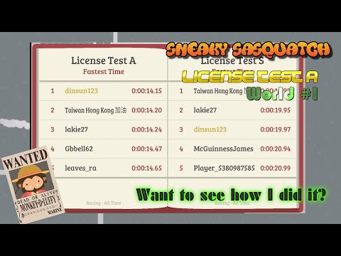 Sneaky Sasquatch Record - License Test A Daily Challenge and Reach to World #1 [Mission Impossible]