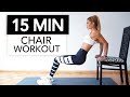 15 MIN CHAIR WORKOUT - Extreme Full Body Training / Nothing for Beginners | Pamela Reif