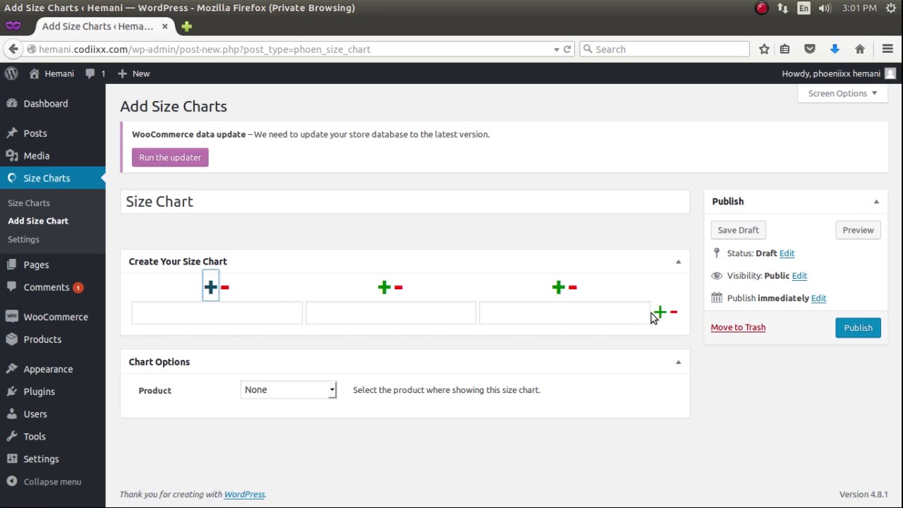 Nc Size Chart For Woocommerce