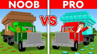JJ RICH vs Mikey POOR - TRUCK HOUSE Build Challenge in Minecraft