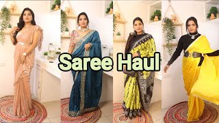 Party Wear Saree For Wedding Season Affordable Saree Try On Haul