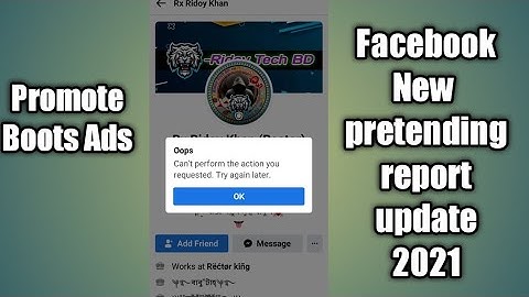 Facebook Pretending Report Update 2021 | Promote Boots Ads