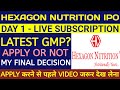 Hexagon Nutrition IPO🔴Hexagon Nutrition IPO Review🔴Hexagon Nutrition IPO Gmp Today🔴Hexagon Nutrition