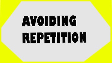 Unit 5  Avoiding repetition