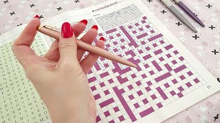 ASMR Pen Clicking Sounds While Doing Crosswords • Parker Jotter • No Talking