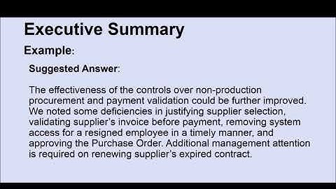 Write Highly Effective Internal Audit Report- Executive Summary