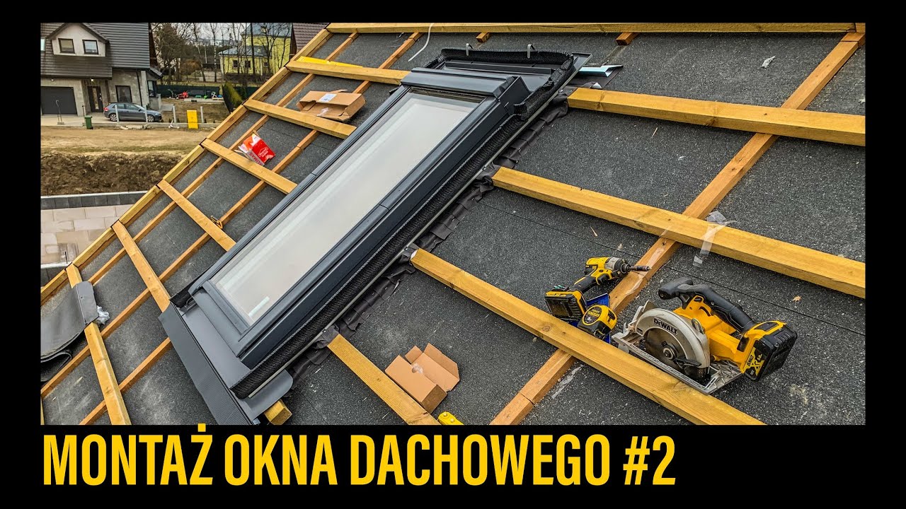 Montaż okna dachowego - część II - wycięcie papy i deskowania