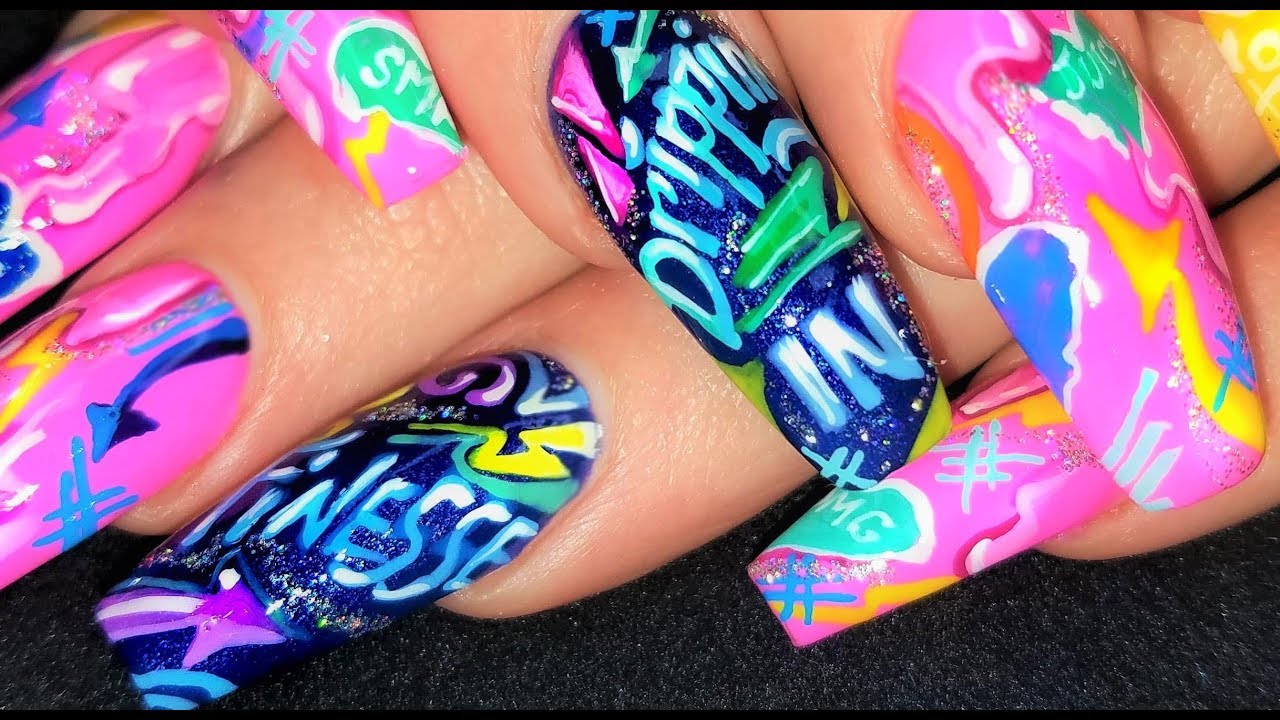 Spring Diva 2018 | Best 90's Retro Melting Colorful Nails Design Ever!