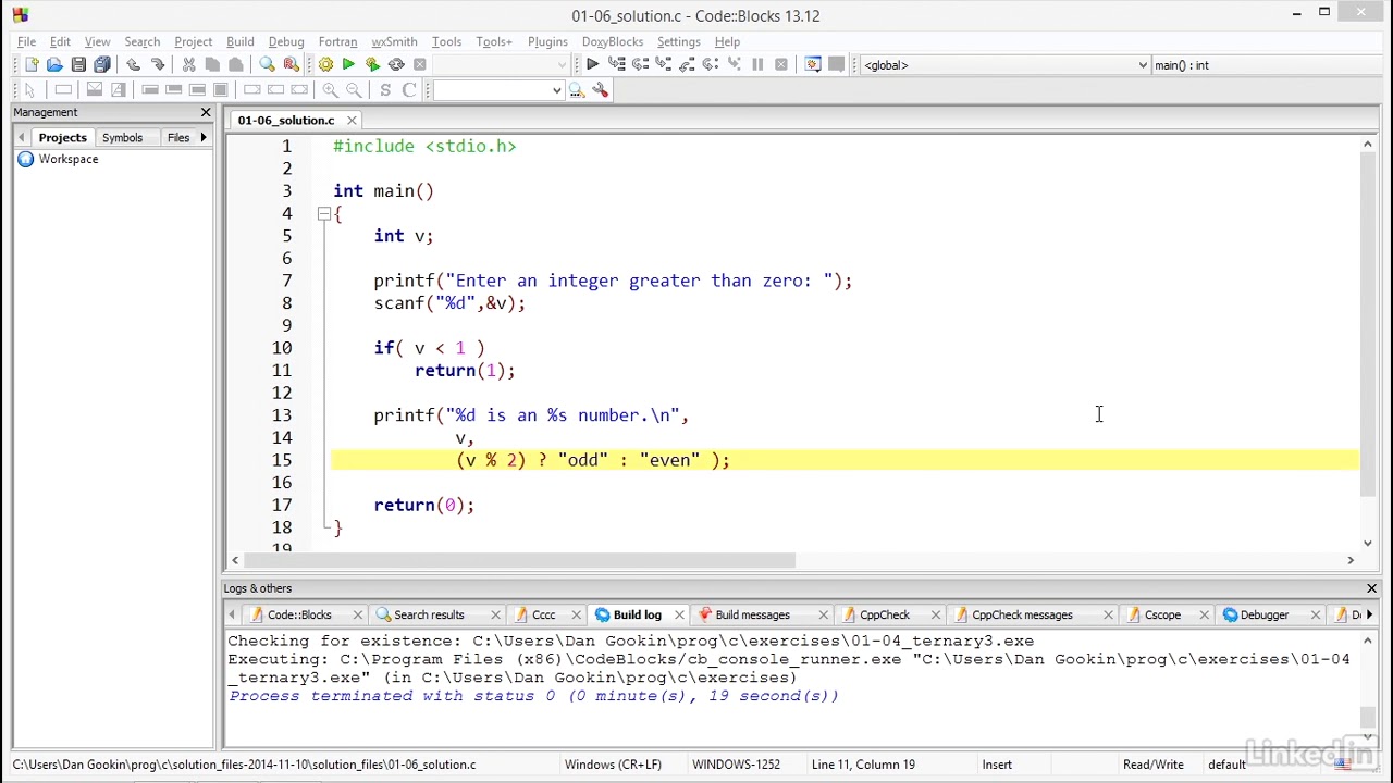04 Solution   A ternary operator decision