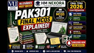 PAK301 Final MCQs Explained | Pakistan Studies Important MCQs for Final Term 2026