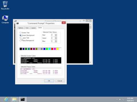 Windows 8.0 Professional -  Change the Colors of Command Prompt Elements