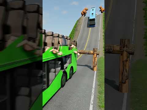 Long-distance bus vs. log trap #children's animation #car simulator #single-player game trendsetter