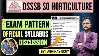 DSSSB Section Officer Horticulture Official Syllabus Out 2024 | DSSSB SO Horticulture Syllabus 2024