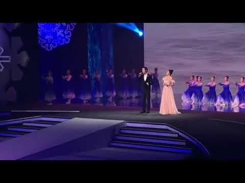 【胡歌HuGe】2019.09.17 2022年北京冬奥会吉祥物发布仪式，胡歌伊丽媛演唱(饭拍)