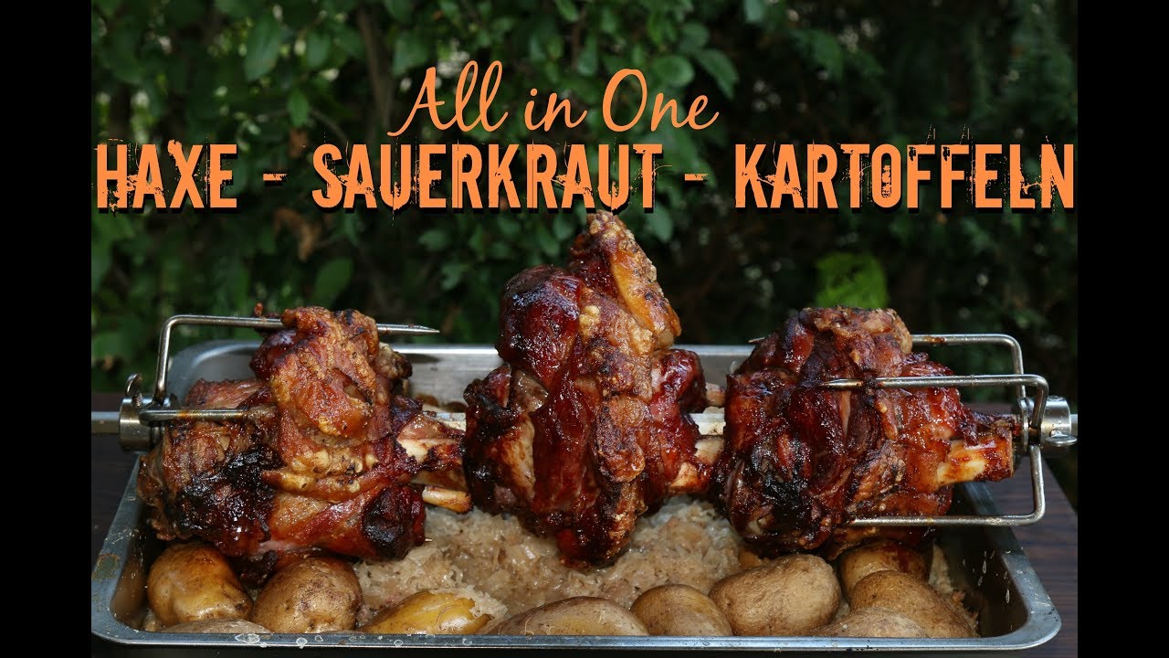 Haxen vom Grill mit Sauerkraut und Kartoffeln - All in One Gericht ...