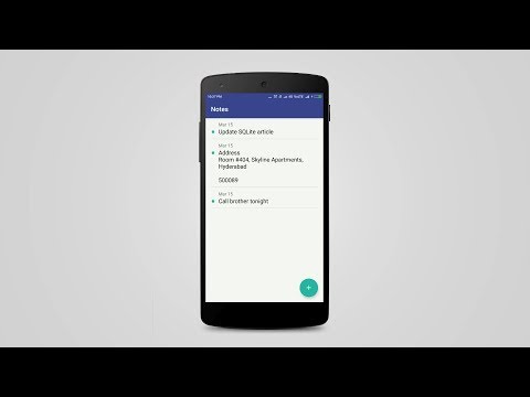 Android SQLite Notes App Demo