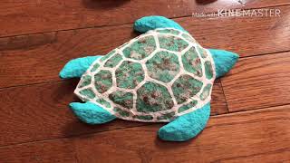 Manualidades con masa de papel periódico (tortugas 🐢 para decorar tu hogar)