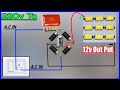 convert 220v to 12v Dc power supply use 225j capasitor | connect 12v led to 220v without transformer