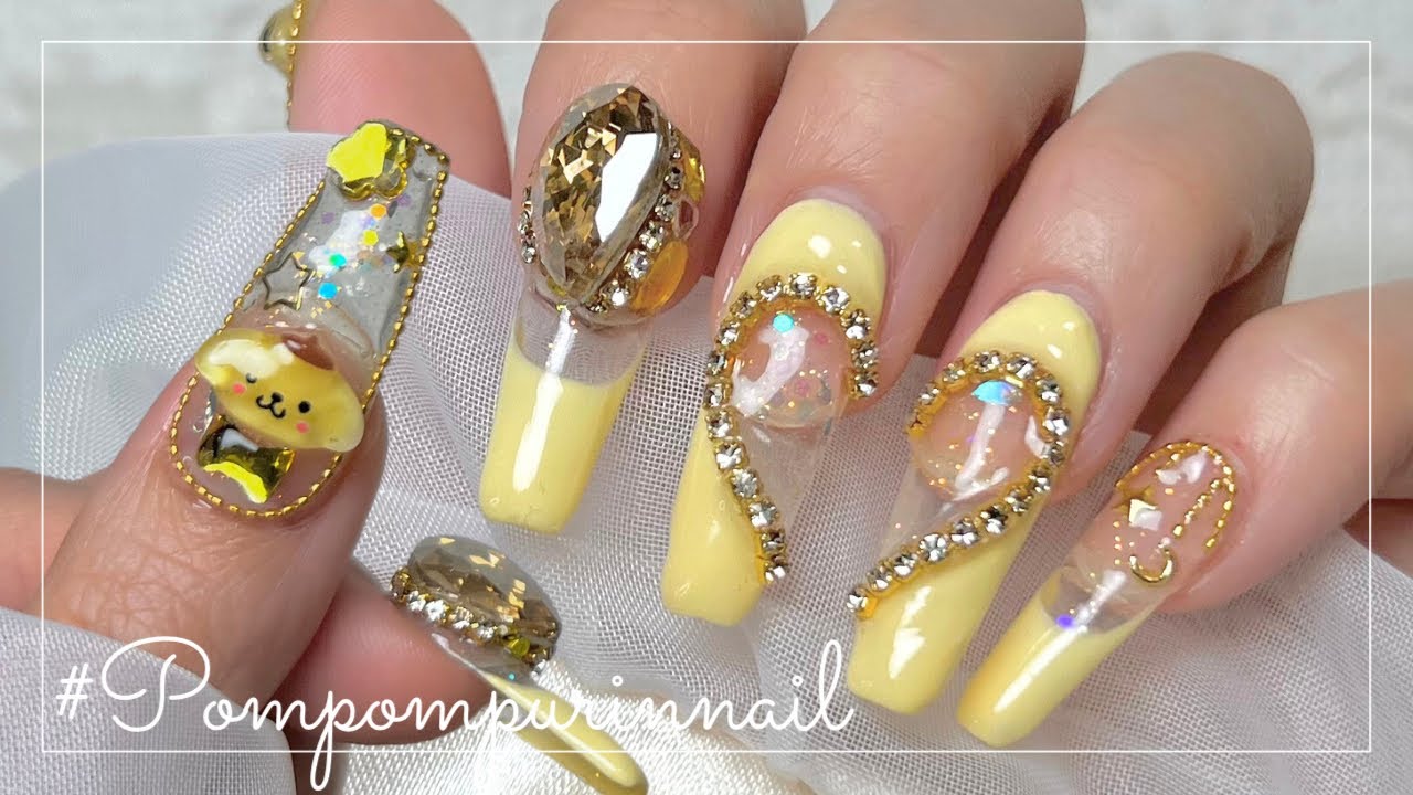 【セルフネイル】ポムポムプリンネイル／チップで長さだし／jellojello・tilda開封／asmr