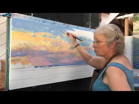 Linda Lillegravel Landscape Painting Time-lapse | Touchstone Laramie 2020 | Laramie Artists Project